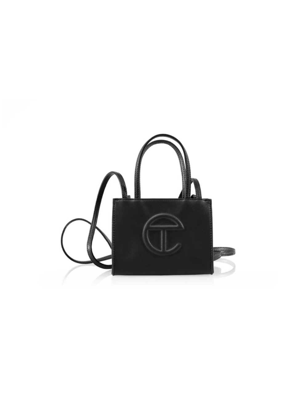 Telfar Small Shopping Bag in Black Leather